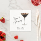 Serviette En Papier Elégant "L'amour brasse" Espresso Martini Thème (En situation)