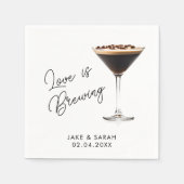 Serviette En Papier Elégant "L'amour brasse" Espresso Martini Thème (Devant)