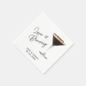 Serviette En Papier Elégant "L'amour brasse" Espresso Martini Thème (Coin)