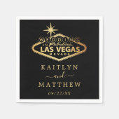 Serviette En Papier Elégant Las Vegas Destination Mariage (Devant)