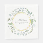 Serviette En Papier Elegant Laurel Garland Baby shower Message (Devant)