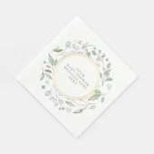 Serviette En Papier Elegant Laurel Garland Baby shower Message (Coin)