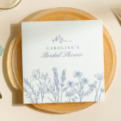 Serviette En Papier Élégant Lavage Bleu Pervenche Fête de Mariage Cham