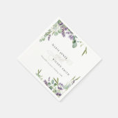 Serviette En Papier Élégant Lavande Eucalyptus Mariage de feuillage fe (Coin)