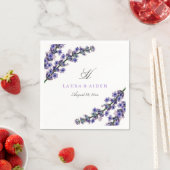 Serviette En Papier Élégant Lavender Monogram Mariage Napkin (En situation)