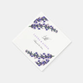 Serviette En Papier Élégant Lavender Monogram Mariage Napkin (Coin)