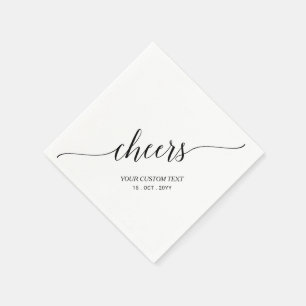 Serviette En Papier Élégant lettrage stylé pour l'événement Cheers
