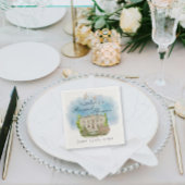 Serviette En Papier Elégant Lieu colombes Fontaine fleurs Fête des mar