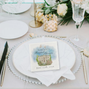 Serviette En Papier Elégant Lieu colombes Fontaine fleurs Fête des mar