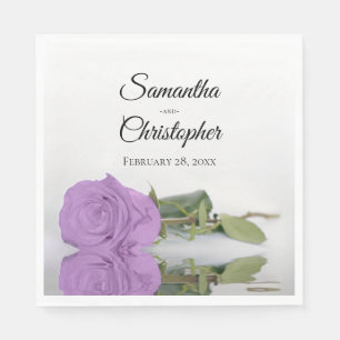 Serviette En Papier Élégant Lilac Lilac Purple Mariage Rose long