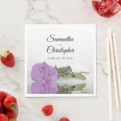 Serviette En Papier Élégant Lilac Lilac Purple Mariage Rose long (En situation)