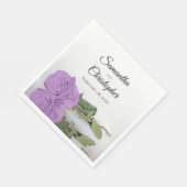 Serviette En Papier Élégant Lilac Lilac Purple Mariage Rose long (Coin)