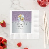 Serviette En Papier Élégant Lilac Mariage papier personnalisé Napkin (En situation)
