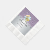 Serviette En Papier Élégant Lilac Mariage papier personnalisé Napkin (Coin)
