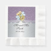 Serviette En Papier Élégant Lilac Mariage papier personnalisé Napkin (Devant)