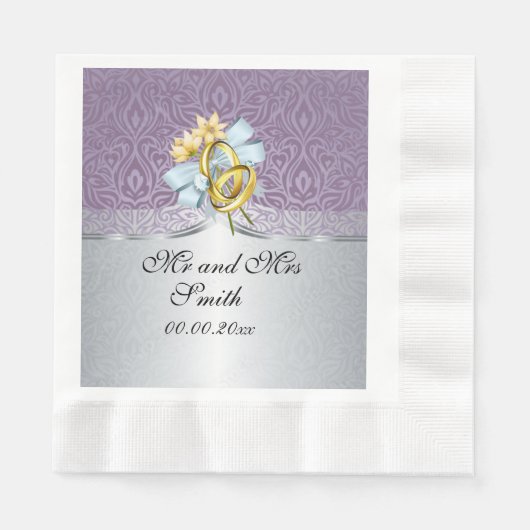 Serviette En Papier Élégant Lilac Mariage papier personnalisé Napkin (Devant)