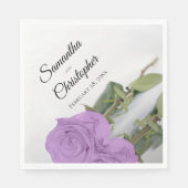 Serviette En Papier Élégant Lilac violet Rose Diagonal Mariage de conc (Devant)