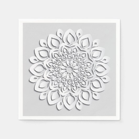 Serviette En Papier Elégant Livre blanc Coupe Mandala (Devant)