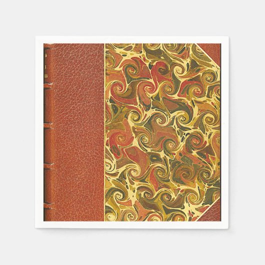 Serviette En Papier Élégant livre d'antiquités, Motif de swirl orné (Devant)