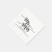 SERVIETTE EN PAPIER ÉLÉGANT LIVRE MARIAGE D'AMOUR NOIR ÉCRIT À LA MAIN (Coin)