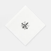 Serviette En Papier Élégant lustre noir blanc Mariage (Coin)