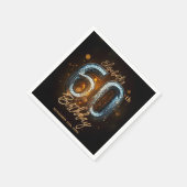 Serviette En Papier Elégant luxe Black Gold Mosaic 60e anniversaire (Coin)