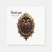 Serviette En Papier Élégant luxueux emblème du coeur. (Devant)