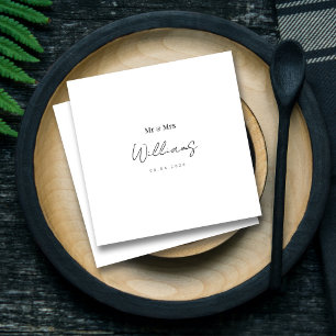 Serviette En Papier Elegant M. et Mme Mariages : Main Lettrée moderne