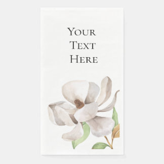 Serviette En Papier Élégant Magnolia Aquarelle Papier serviette