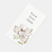 Serviette En Papier Élégant Magnolia Aquarelle Papier serviette (Coin)