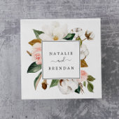 Serviette En Papier Élégant Magnolia | Mariage blanc et blanc