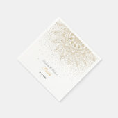 Serviette En Papier Elégant Mandala Confetti Design Or (Coin)