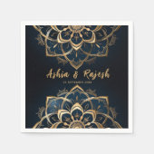 Serviette En Papier Élégant Mandala Mariage Napkins or (Devant)