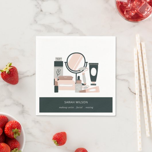 Serviette En Papier Elégant maquillage gris-broussailleux Cosmologiste (En situation)