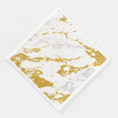 Serviette En Papier Elegant Marble6 - Gold and White (Coin)