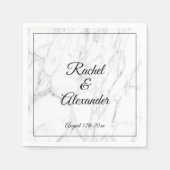 Serviette En Papier Elégant marbre blanc pierre personnalisées serviet (Devant)