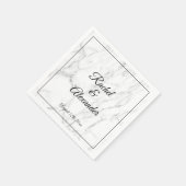 Serviette En Papier Elégant marbre blanc pierre personnalisées serviet (Coin)