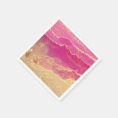 Serviette En Papier Élégant marbre rose et or (Coin)