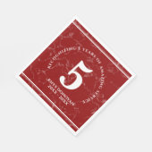 Serviette En Papier Élégant marbre rouge 5 ans de travail Anniversaire (Coin)