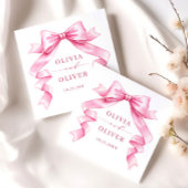 Serviette En Papier Élégant Mariage à mâchoire douce rose