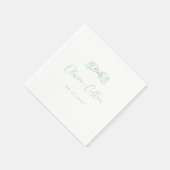 Serviette En Papier Élégant Mariage à mâchoire vert clair (Coin)