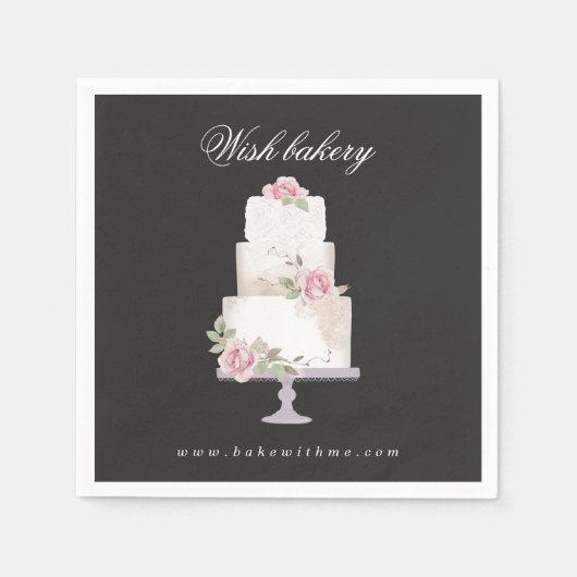 Serviette En Papier élégant mariage à trois niveaux de boulangerie mon (Devant)