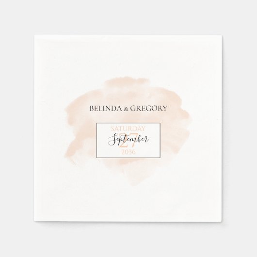 Serviette En Papier Elégant Mariage aquarelle (Devant)
