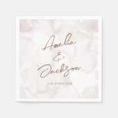 Serviette En Papier Elégant Mariage aquarelle (Devant)