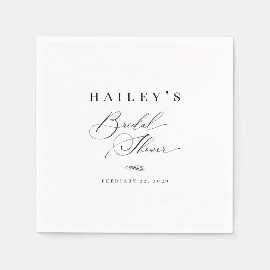 Serviette En Papier Élégant Mariage avec Calligraphie Classique (Devant)