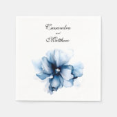 Serviette En Papier Elégant Mariage bleu bleu marine (Devant)