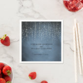 Serviette En Papier Élégant Mariage bleu marine (En situation)