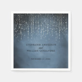 Serviette En Papier Élégant Mariage bleu marine (Devant)