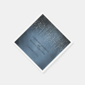 Serviette En Papier Élégant Mariage bleu marine (Coin)
