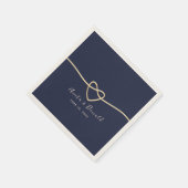 Serviette En Papier Élégant Mariage bleu marine (Coin)